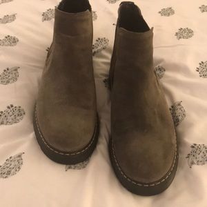 Gray suede boots